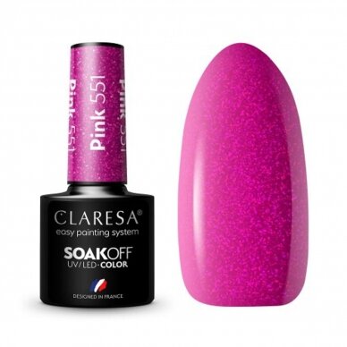 CLARESA long lasting hybrid gel polish PINK 551, 5g.