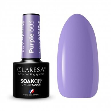 CLARESA long lasting hybrid gel polish PURPLE 603, 5g.