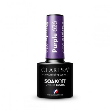 CLARESA long lasting hybrid gel polish PURPLE 626, 5g. 1