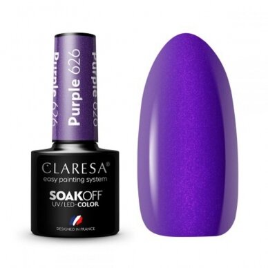 CLARESA long lasting hybrid gel polish PURPLE 626, 5g.