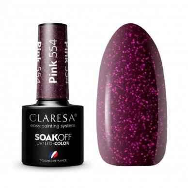 CLARESA long lasting hybrid gel polish PINK 554, 5g.