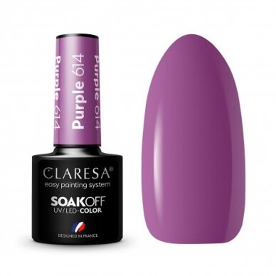 CLARESA long lasting hybrid gel polish PURPLE 614, 5g.