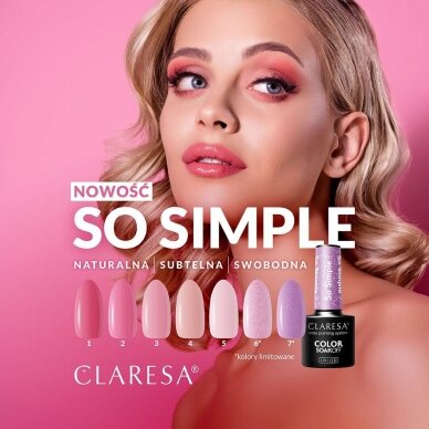 Стойкий гибридный лак для ногтей CLARESA PINK SO SIMPLE 2, 5г. 1