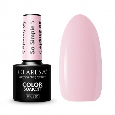 Стойкий гибридный лак для ногтей CLARESA PINK SO SIMPLE 5, 5г.