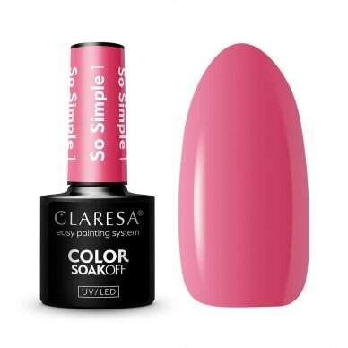 Стойкий гибридный лак для ногтей CLARESA PINK SO SIMPLE 1, 5г.