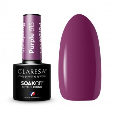 CLARESA long lasting hybrid gel polish PURPLE 615, 5g.