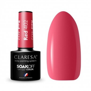 CLARESA long lasting hybrid gel polish RED 402, 5g.