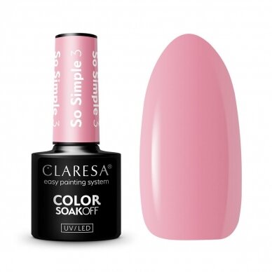 Стойкий гибридный лак для ногтей CLARESA PINK SO SIMPLE 3, 5г.