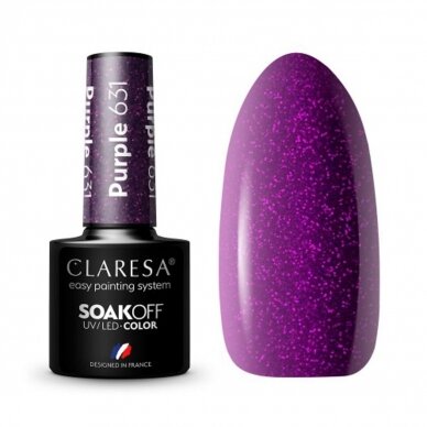 CLARESA long lasting hybrid gel polish PURPLE 631, 5g.