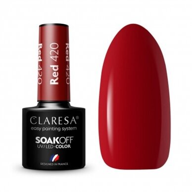 CLARESA long lasting hybrid gel polish RED 420, 5g.