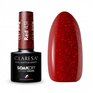 CLARESA long lasting hybrid gel polish RED 431, 5g.