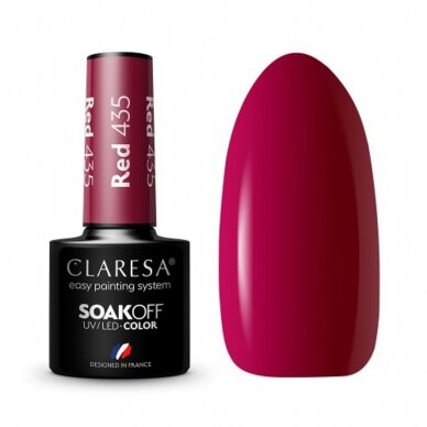 CLARESA long lasting hybrid gel polish RED 435, 5g.