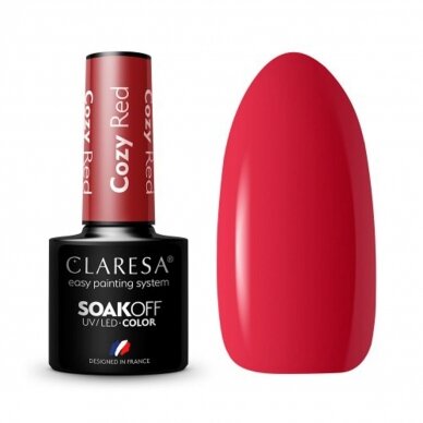 CLARESA long lasting hybrid gel polish COZY RED, 5g.