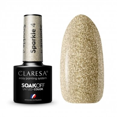 CLARESA long lasting hybrid gel polish SPARKLE 4, 5 g.