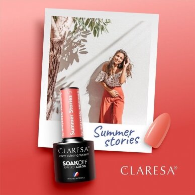 CLARESA SUMMER STORIES 5Стойкий гибридный лак для ногтей, 5г. 1