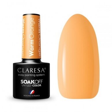 CLARESA long lasting hybrid gel polish WARM ORANGE, 5g.