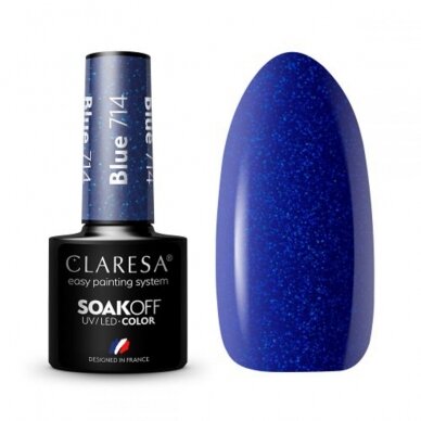 CLARESA long lasting hybrid gel polish BLUE 714, 5g.