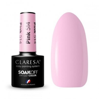 CLARESA long lasting hybrid gel polish PINK 514, 5g.