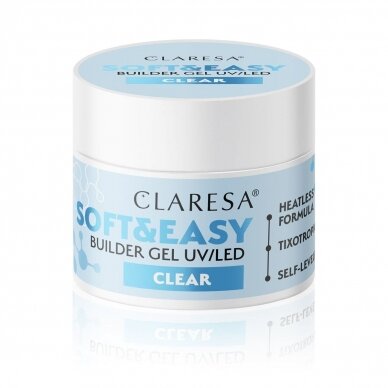 Гель для наращивания ногтей CLARESA SOFT&EASY GEL CLEAR, 45 г. 3