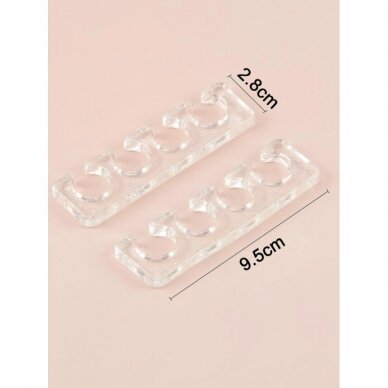 Reusable Silicone Disinfectable Toe Tabs for Pedicure (1 Pair), clear 5