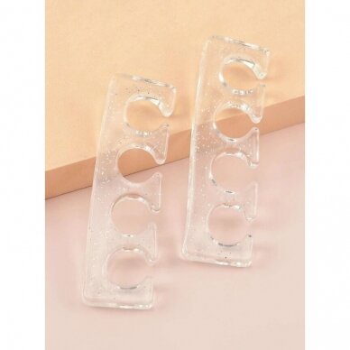 Reusable Silicone Disinfectable Toe Tabs for Pedicure (1 Pair), clear 3