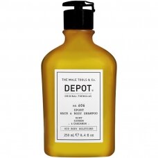 DEPOT No.606 Sport Hair&Body Wash vyriškas dušo gelis plaukams bei kūnui prausti su metų, imbiero bei kardamono ekstraktais, 250 ml