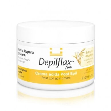 DEPILFLAX moisturizing and cooling skin cream with glycolic acid after depilation, 200 ml.