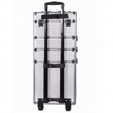 Large 4-piece suitcase for cosmetics XXXL 4in1 SILVER 4