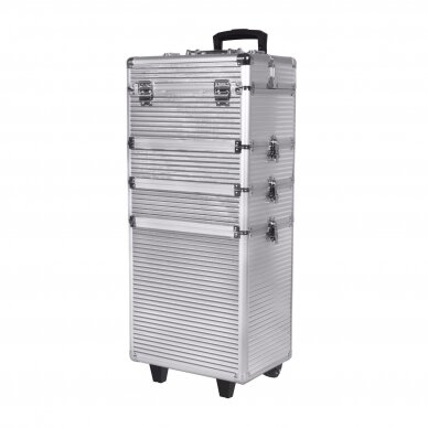 Large 4-piece suitcase for cosmetics XXXL 4in1 SILVER 6