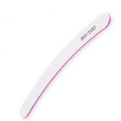 Nail file for manicure curved white 80/100