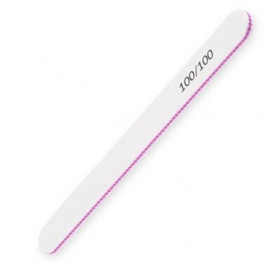 Professional nail file for manicure straight white 100/100