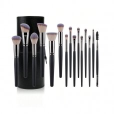 Set of professional makeup brushes with case, 15 pcs.