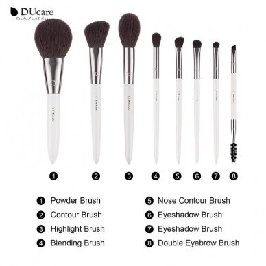 DUcare professional makeup brush set with case, 8 pcs. 1