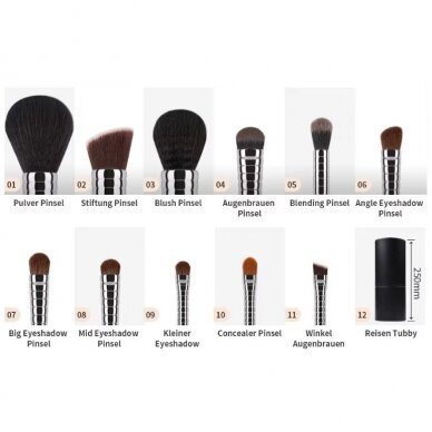 DUcare professional makeup brush set with case, 11 pcs. 2