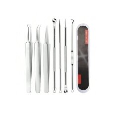 Double-sided beauticians tools and tweezers for removing acne and blackheads