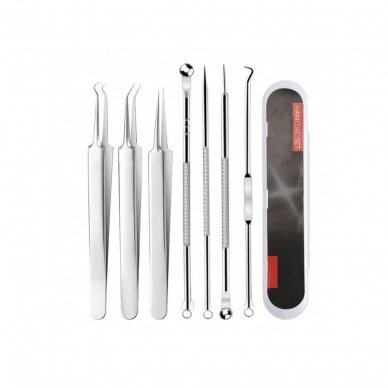 Double-sided beauticians tools and tweezers for removing acne and blackheads  ( 7)