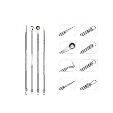 Double-sided beauticians tools and tweezers for removing acne and blackheads  ( 7) 1