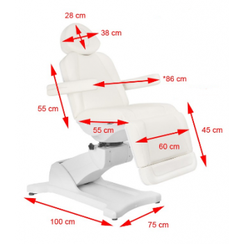 Professional electric cosmetology chair AZZURRO 869A, white ( 4 motor) 1