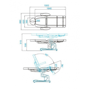 Professional electric cosmetology chair AZZURRO 708A ( raises up to 91 cm ) 6