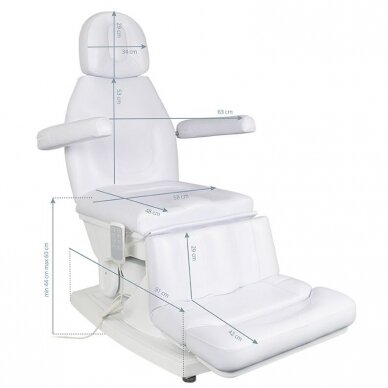 Professional electric chair-bed for pedicure procedures KATE, white (4 motors) 3