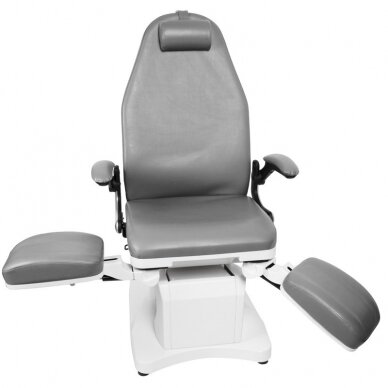 Professional electric podiatric chair - bed-lounger for pedicure procedures AZZURRO 709A (3 motors), gray color 1