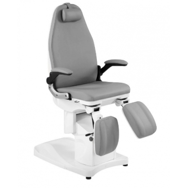 Professional electric podiatric chair - bed-lounger for pedicure procedures AZZURRO 709A (3 motors), gray color