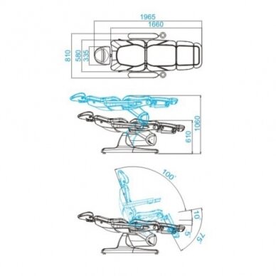 Professional electric cosmetology chair AZZURO 870 (3 motors), white color 9