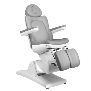 Professional electric podiatric chair - bed-lounger for pedicure procedures AZZURRO 870S, gray color