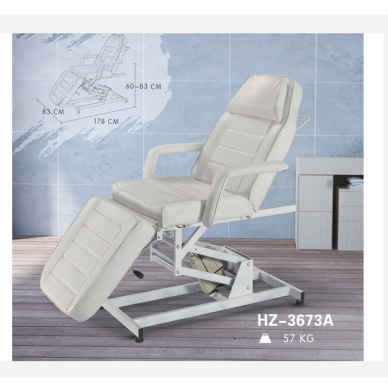 Professional electric pedicure chair AZZURRO 673AS, white (1 motor) 5