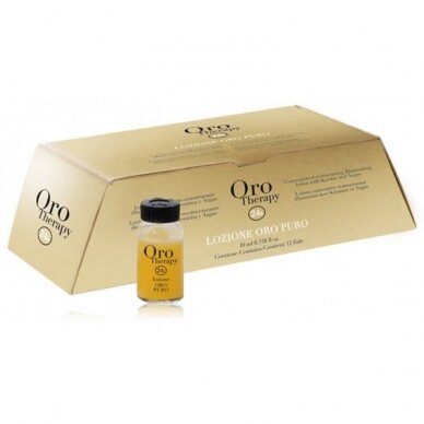 FANOLA ORO THERAPY Lozione Oro Puro ampulės pažeistiems plaukams 12 x 10 ml.