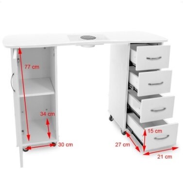 Professional manicure table 2027 ZP with dust extractor 3