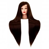 Head for hairdressing training IZA DARK BROWN 60cm, thermal hair