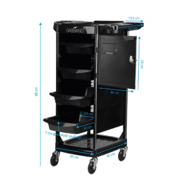 Professional GABBIANO hairdresser's trolley, black FX10C 1