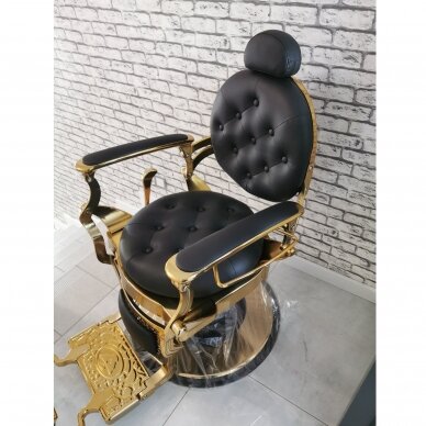 Professional barbers and beauty salons haircut chair GABBIANO GIULIO GOLD, black color 10